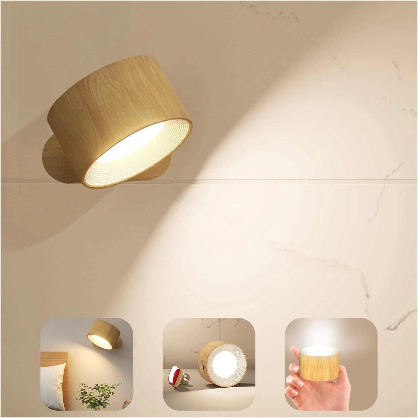 Luz Led - recarregável por USB - Aplique de parede toque & controle remoto sem fio, por exemplo: luzes para o quarto ou lâmpada leitura