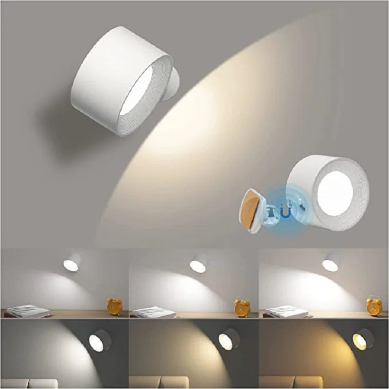 Luz Led - recarregável por USB - Aplique de parede toque & controle remoto sem fio, por exemplo: luzes para o quarto ou lâmpada leitura